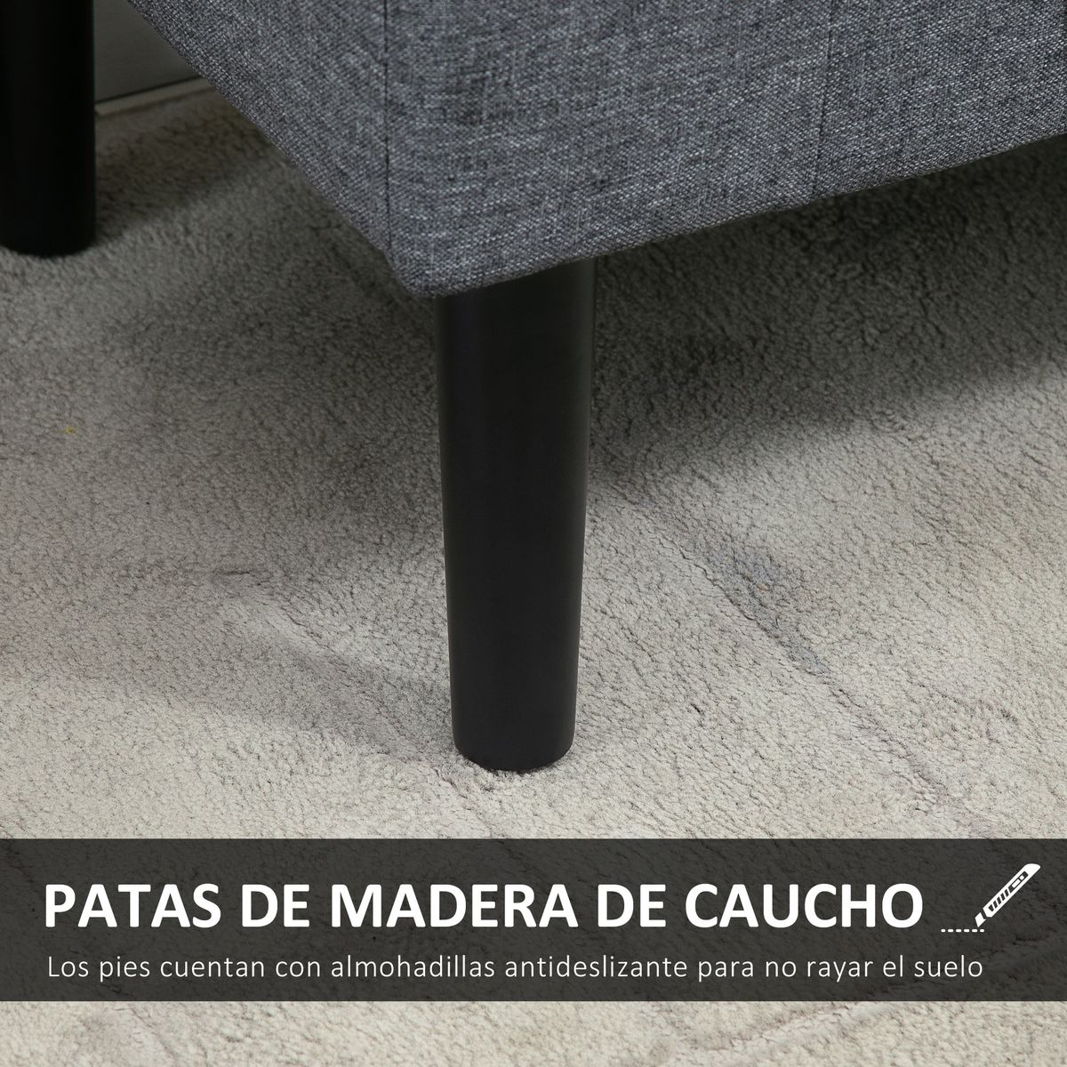 Banco de almacenaje Slim Homcom con tapa abatible gris 58x116x44 cm