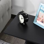 Mesa auxiliar Margarita Homcom 3 niveles con ruedas negro 58x45x35 cm reloj