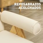 Sillón Penélope Homcom acolchado con reposabrazos crema 80x73x70 cm