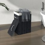 Cesto para ropa sucia Kunzita Homcom plegable con asas negro 60x40x30 cm