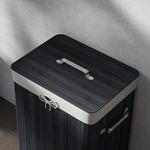 Cesto para ropa sucia Kunzita Homcom plegable con asas negro 60x40x30 cm