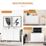 Aparador Zafiro Homcom 3 puertas blanco 85x120x35 cm