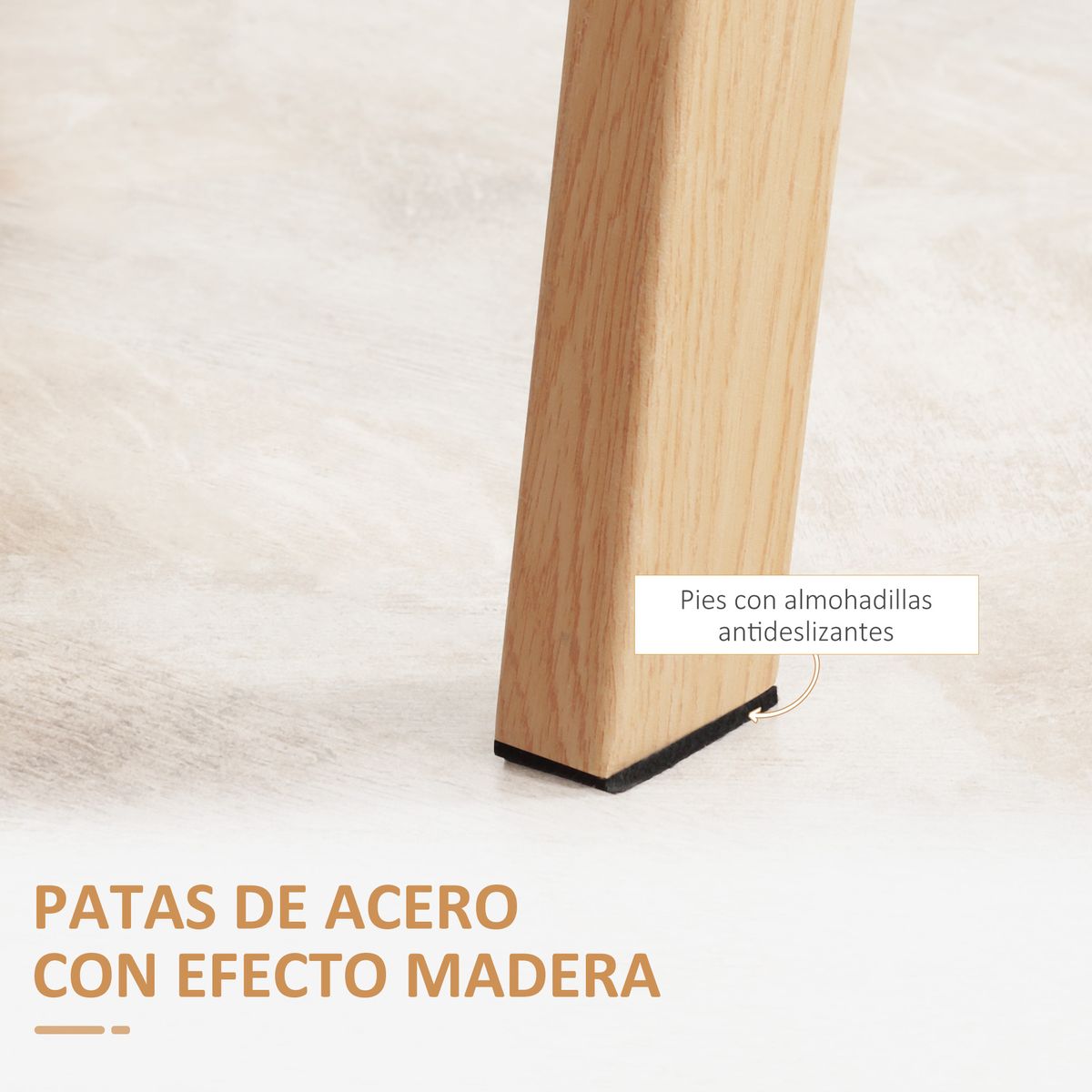 Mesa de comedor Rubí Homcom 6 personas cristal natural 76x150x75 cm