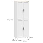 Aparador Selenita Homcom 2 armarios blanco 170,5x60x30 cm medidas