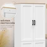 Aparador Selenita Homcom 2 armarios blanco 170,5x60x30 cm
