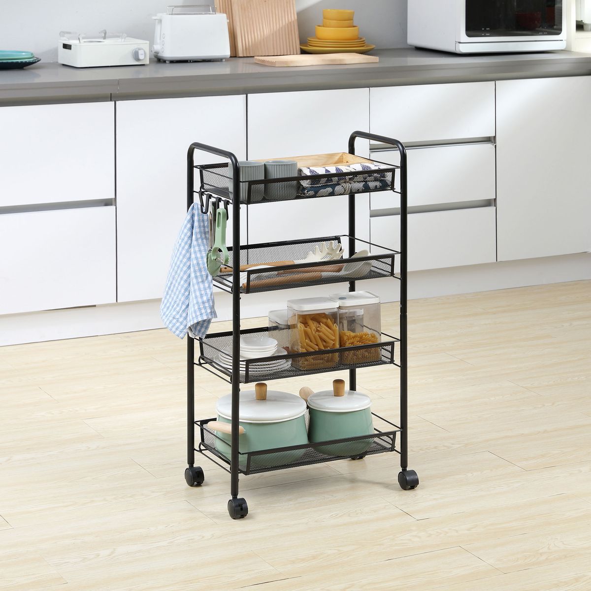 carrito-auxiliar-blum-homcom-4-niveles-ganchos-ruedas-negro-84x45x265cm