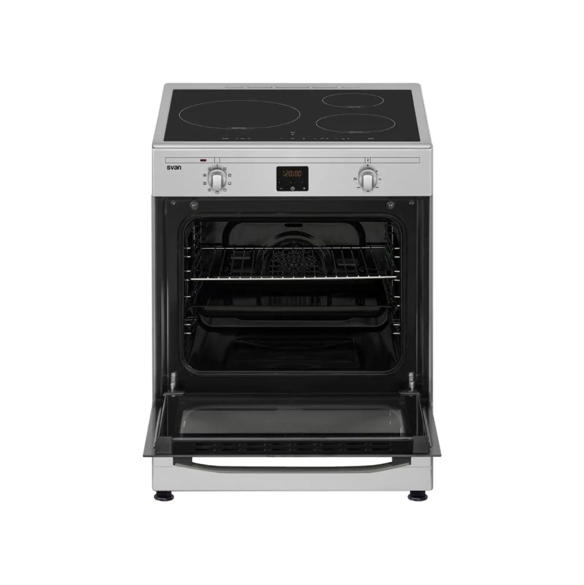 Cocina eléctrica Svan SKI3600X inducción 7400W 3 zonas 60L A inox 59,8 cm frontal