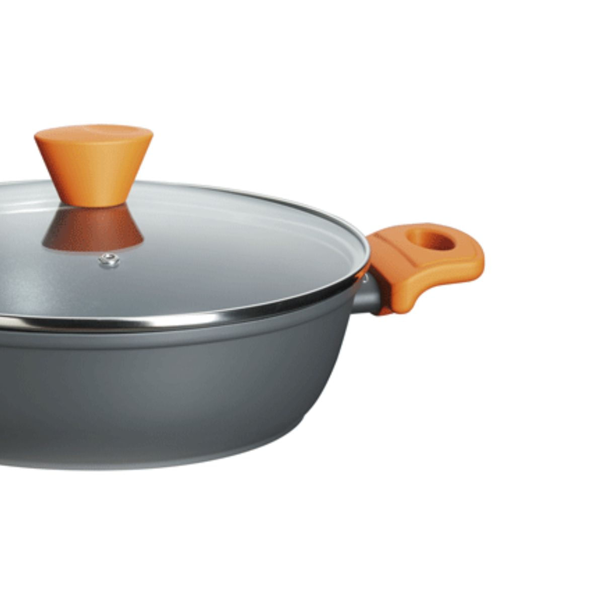 Set de 2 cacerolas Wind antiadherente aluminio naranja Ø26/Ø28 cm detalle