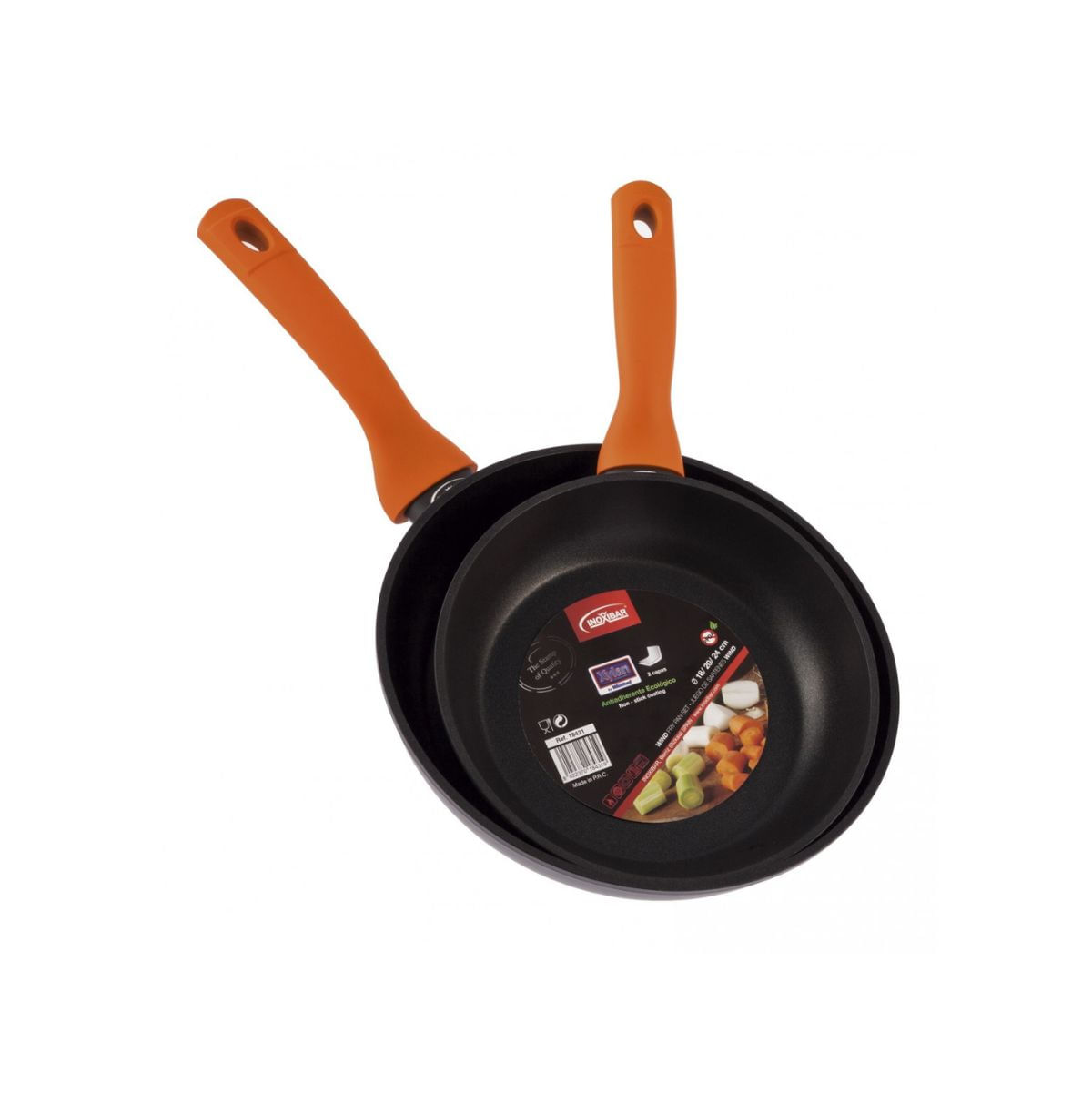 Set de 2 sartenes Wind antiadherente aluminio forjado naranja Ø20/Ø24 cm set