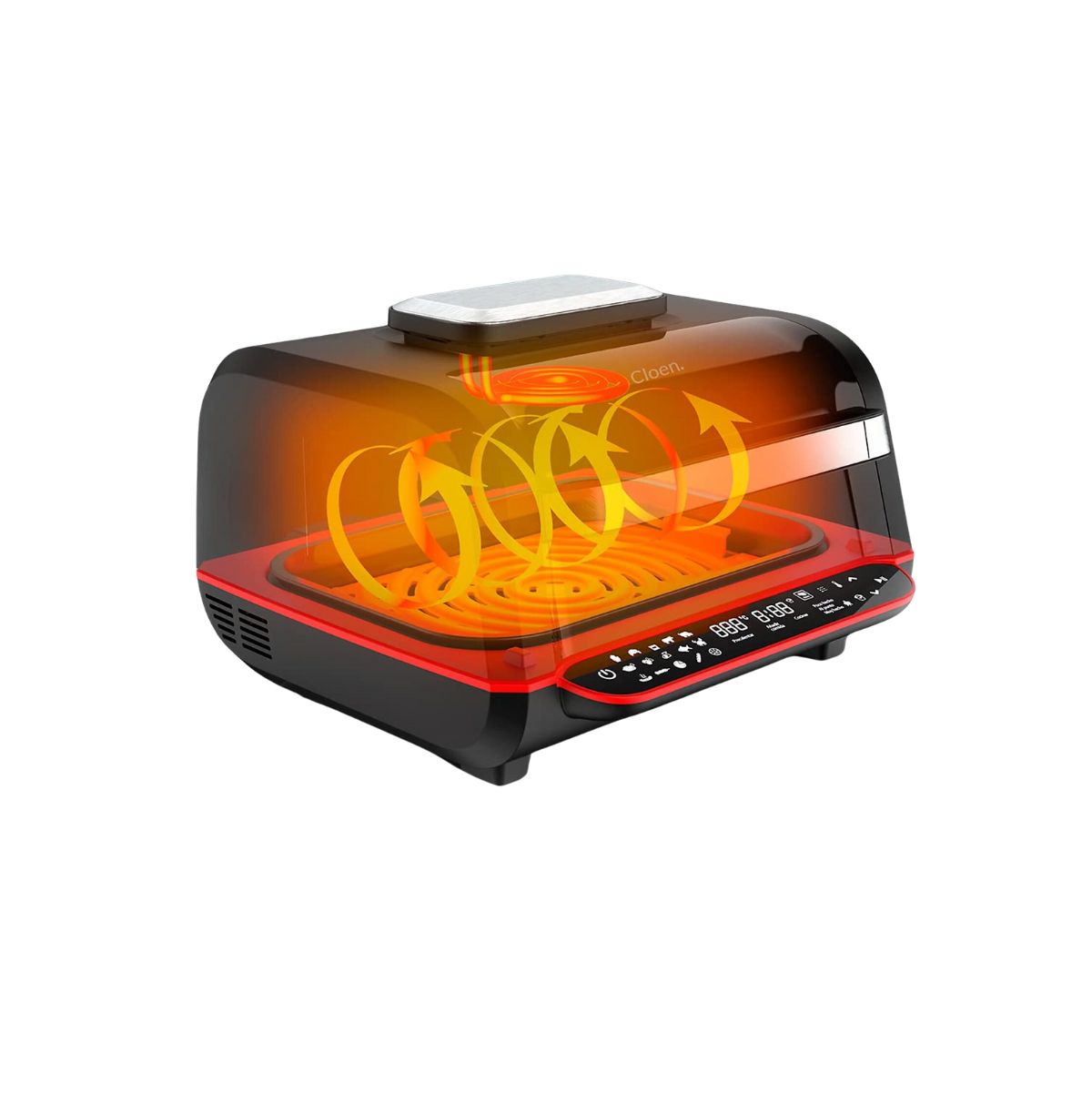 Freidora de aire Foodie Fryer Cloen 7L 8 funciones negro ciclonico