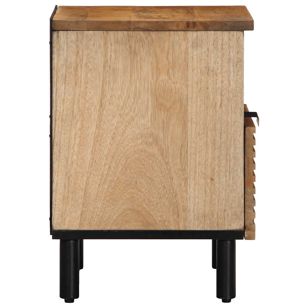 Mesita de noche Reinita 1 cajón + compartimento madera maciza natural 46x40x33 cm perfil