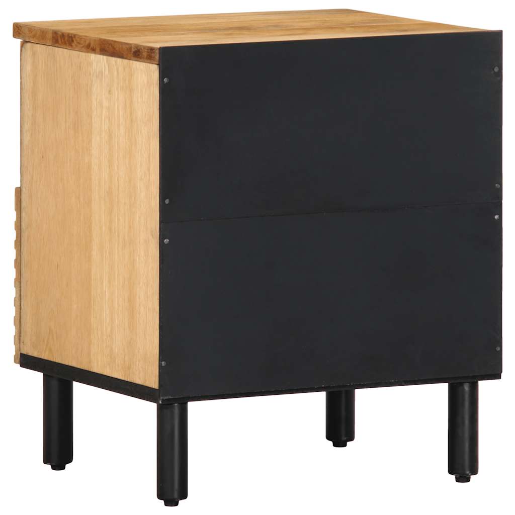 Mesita de noche Reinita 1 cajón + compartimento madera maciza natural 46x40x33 cm posterior