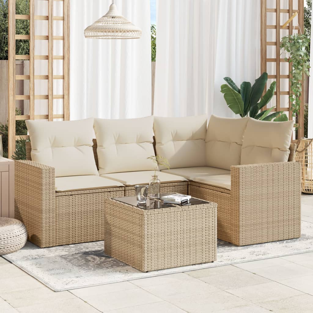 Conjunto-de-muebles-de-jardin-Relax-diseño-modular-5-piezas---cojines-beige