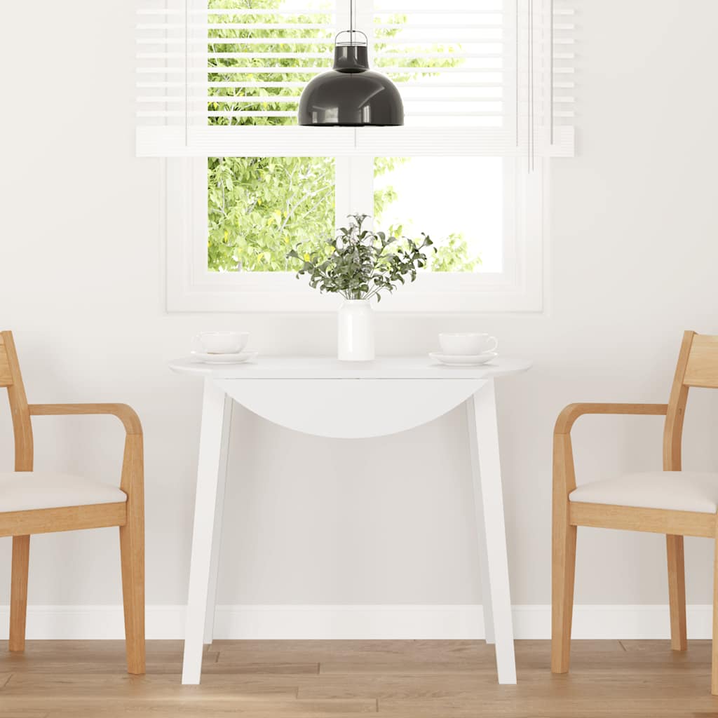 Mesa de comedor Zedro extensible blanco 74x90x90-55 cm ambientada