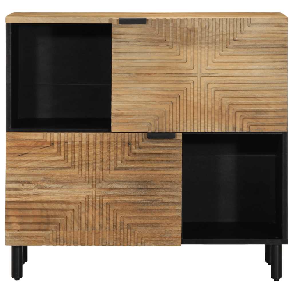 Aparador Malaquita 2 armarios + 2 compartimentos natural 75x80x33 cm frontal