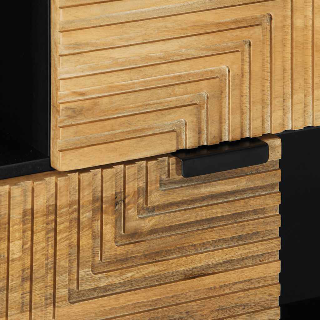 Aparador Malaquita 2 armarios + 2 compartimentos natural 75x80x33 cm detalle