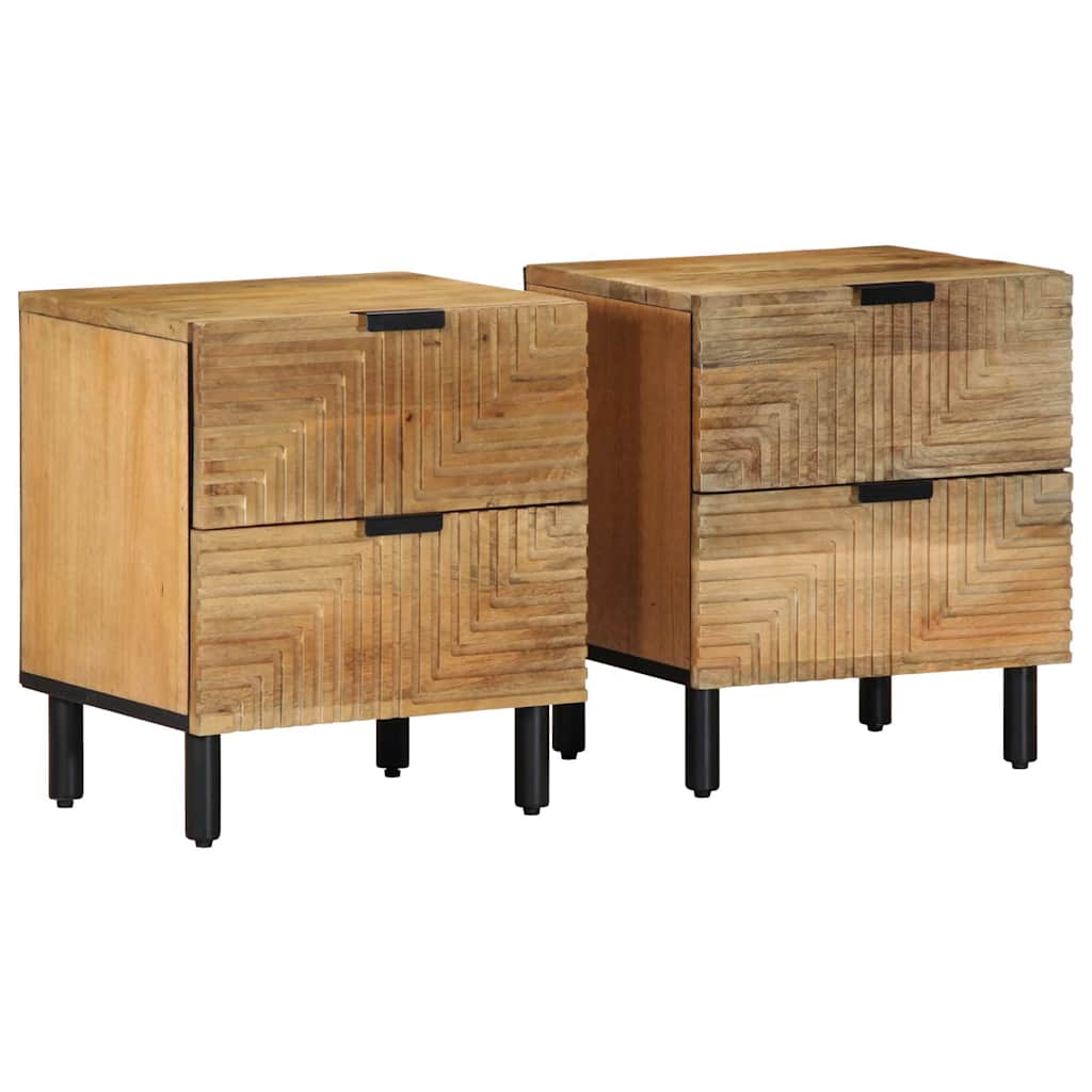 Pack de 2 mesitas de noche Larimar 2 cajones natural 46x40x33 cm pack