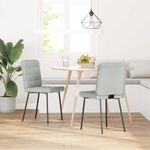 Pack de 2 sillas Ezki acolchadas gris claro 83x45x54 cm ambientada