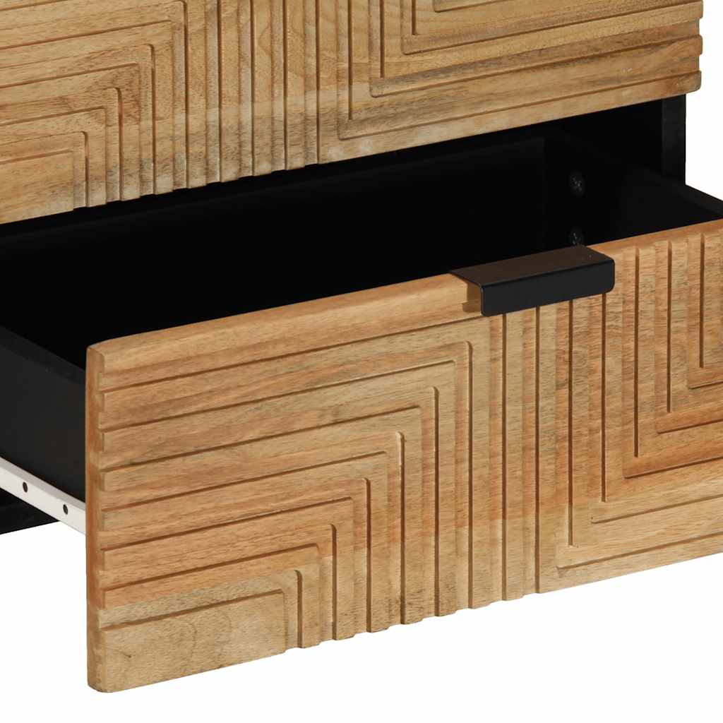 Mesita de noche Obsidiana 2 cajones + compartimento natural 60x50x33 cm perfil cajon