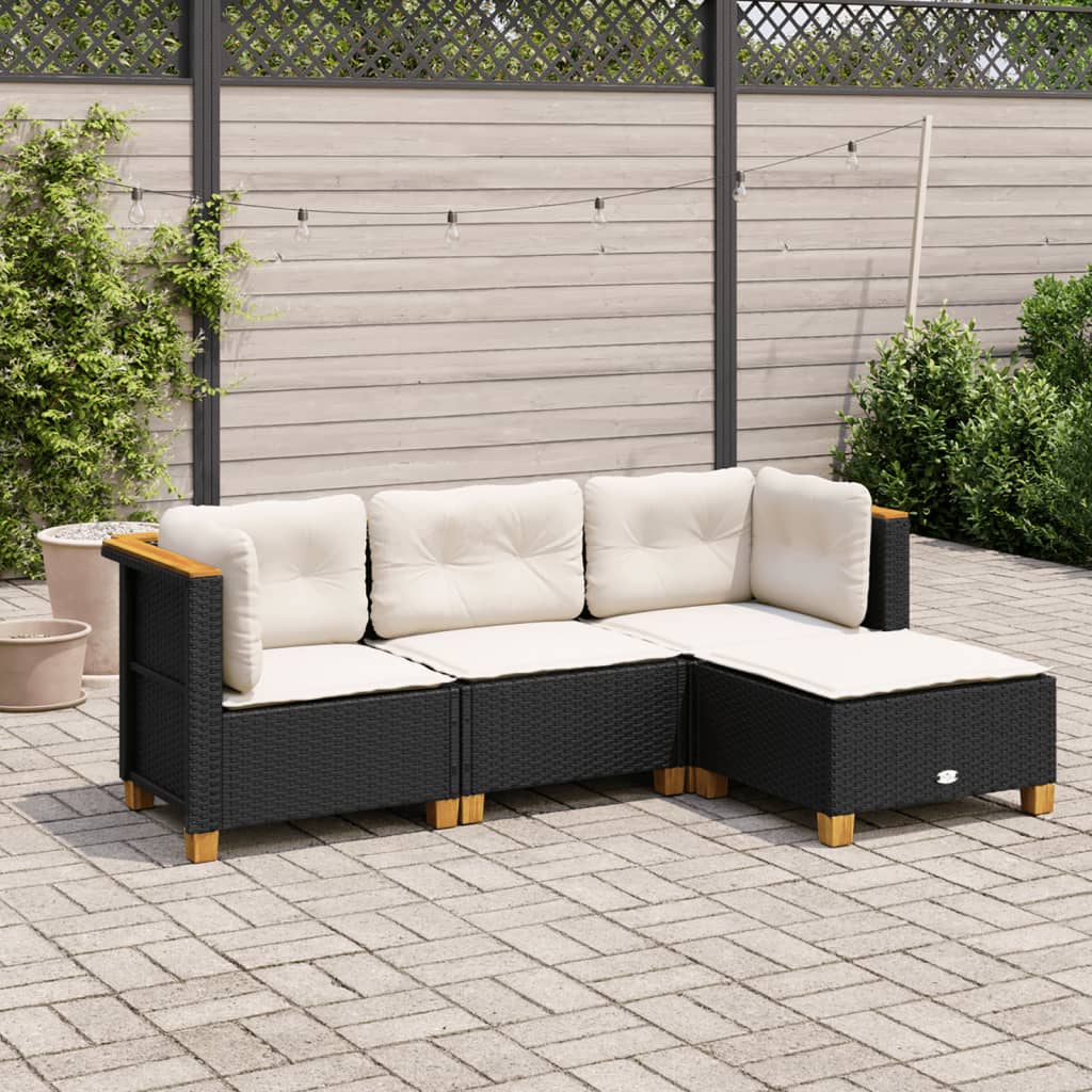 Sofa-de-exterior-Dream-modular-4-piezas---5-cojines-negro