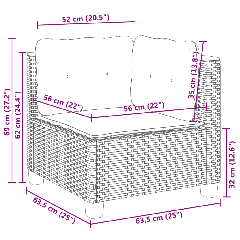 Sofa-de-exterior-Dream-modular-4-piezas---5-cojines-negro