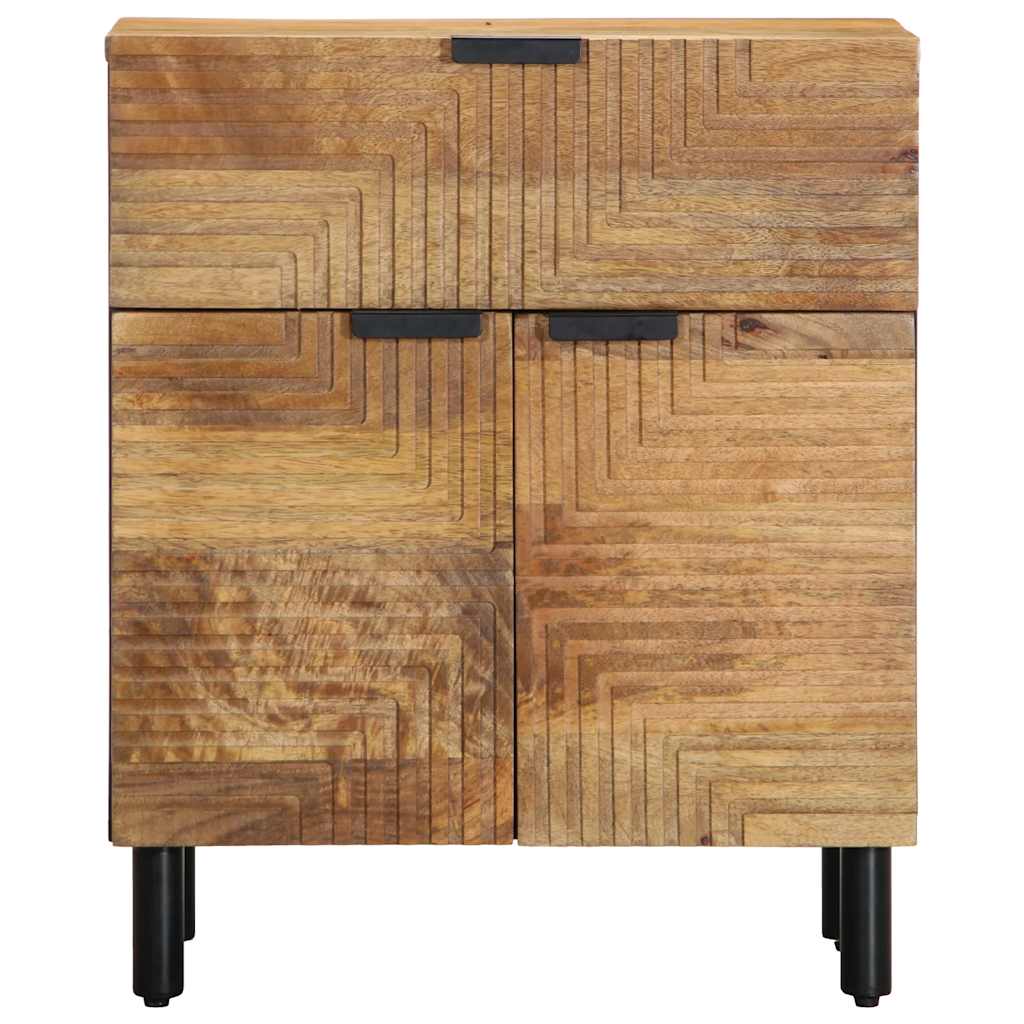 Mesita de noche Ónix 1 cajón + armario natural 60x50x33 cm frontal