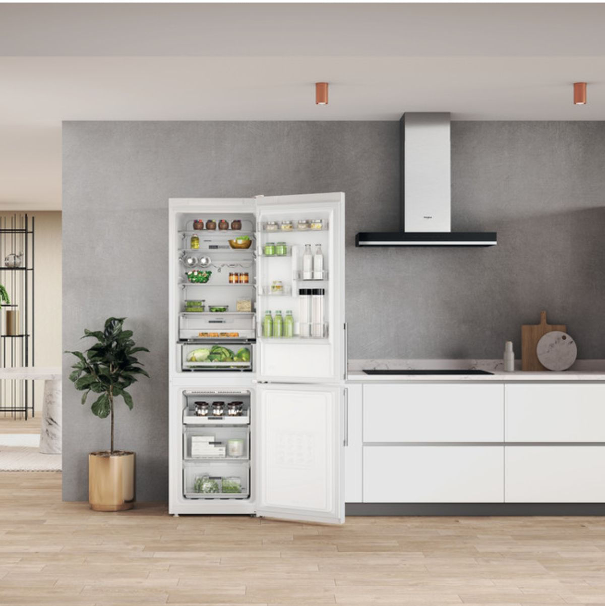 Frigorífico combi Whirlpool W7X920WH No Frost 367L E blanco 202,7 cm ambientada