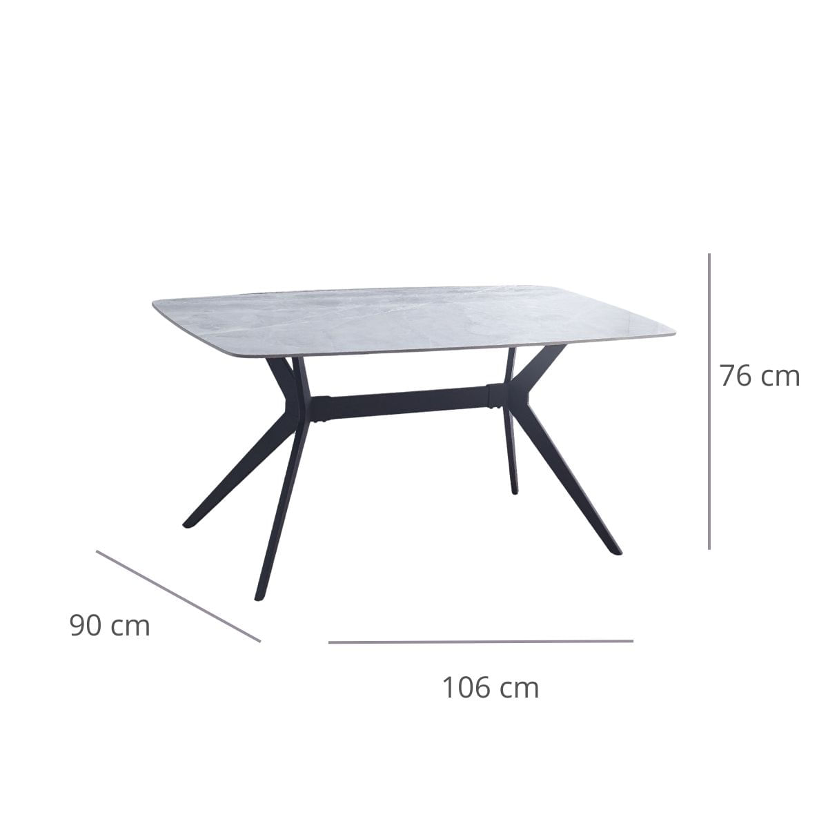Mesa de comedor Calista fija negro 76x160x90 cm