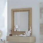 Espejo Lara con marco puccini/textil 90x75x3,5 cm ambientada