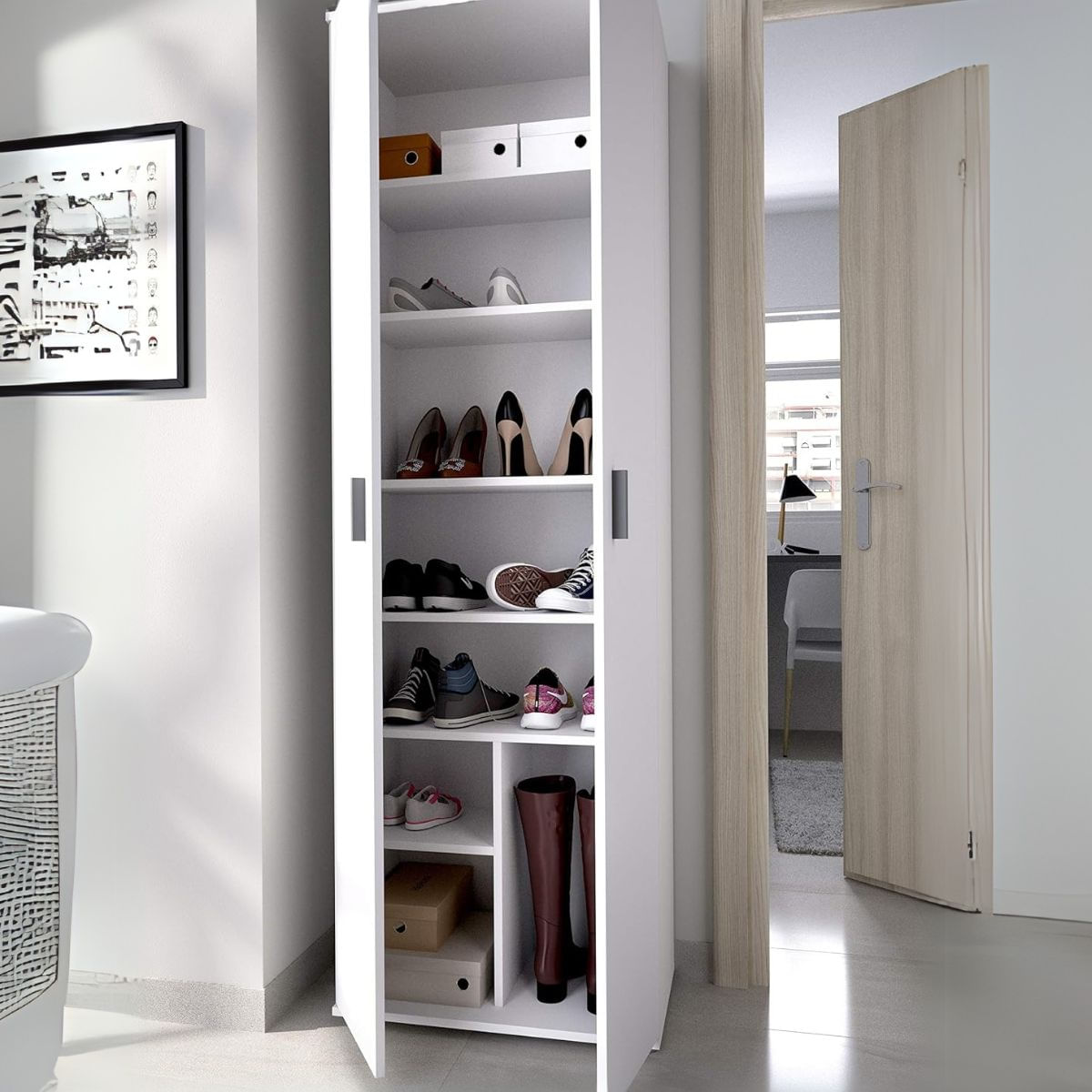 Armario Use 2 puertas con estante blanco 180x59x37 cm nterior