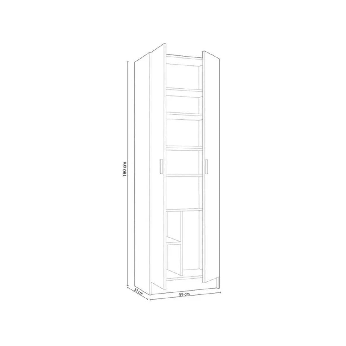 Armario Use 2 puertas con estante blanco 180x59x37 cm medidas