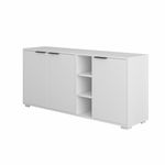 Aparador Eclecto 2 armarios + 3 compartimentos blanco 74x142x36 cm fondo blanco