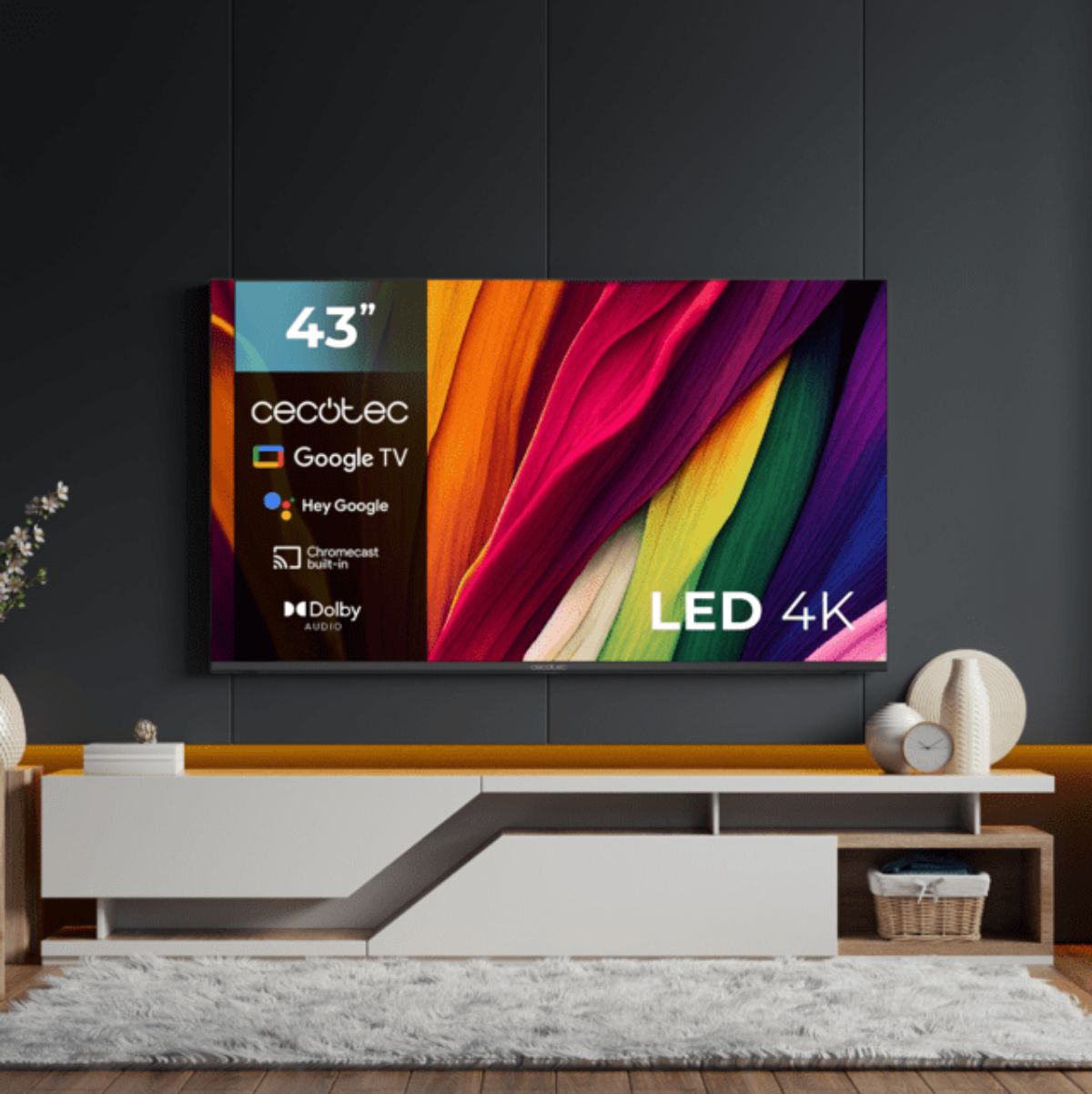 Televisor Smart TV Cecotec ALU40043 43’’ 4K UHD Android 11 F negro ambientada