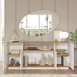 Aparador Cigarra 4 puertas + compartimento blanco/natural 75x180x44,5 cm interior