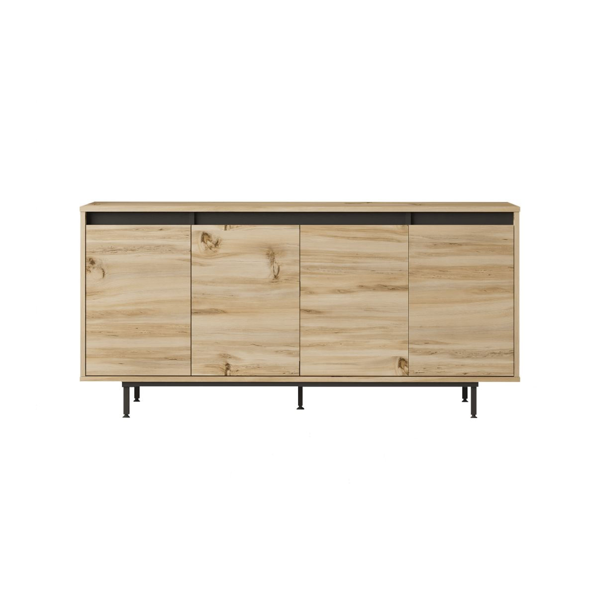 Aparador Chape 4 puertas natural 75x160x44,5 cm fondo blanco