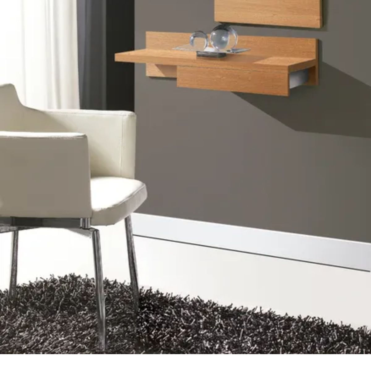 Mueble recibidor Lizar con cajón diseño mural madera 20x70x28 cm