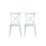 Pack de 2 sillas de comedor Crossback blanco 88x46x54 cm  2