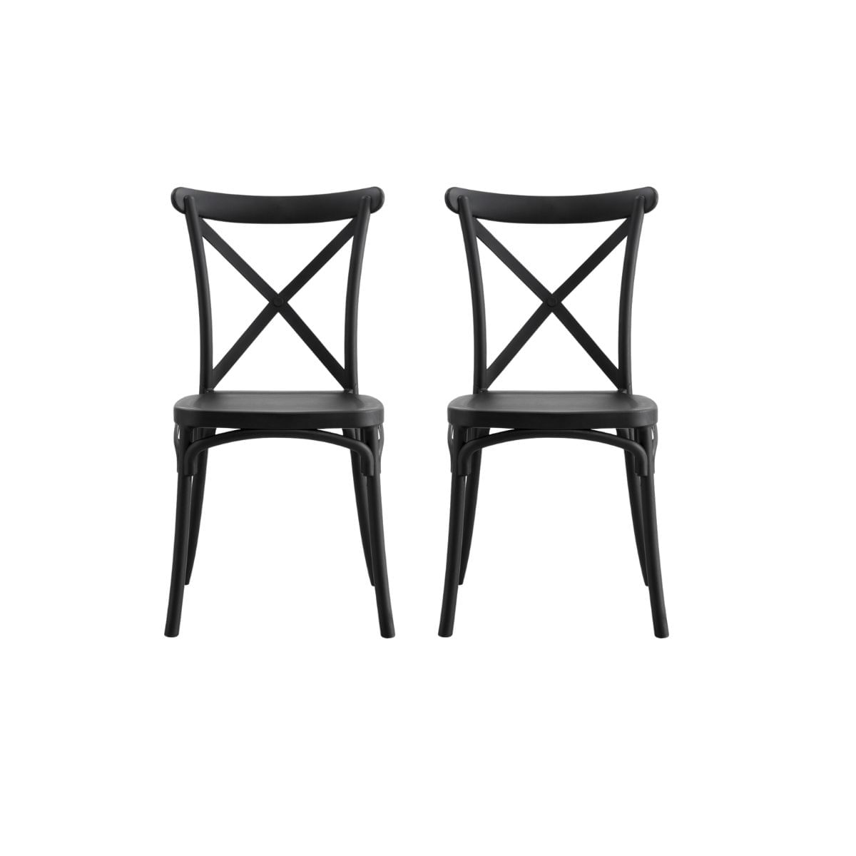 Pack de 2 sillas de comedor Crossback negro 88x46x54 cm