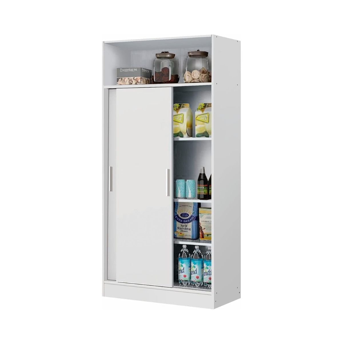 Armario auxiliar Egun puertas correderas blanco 156,5x81,5x38 cm interior