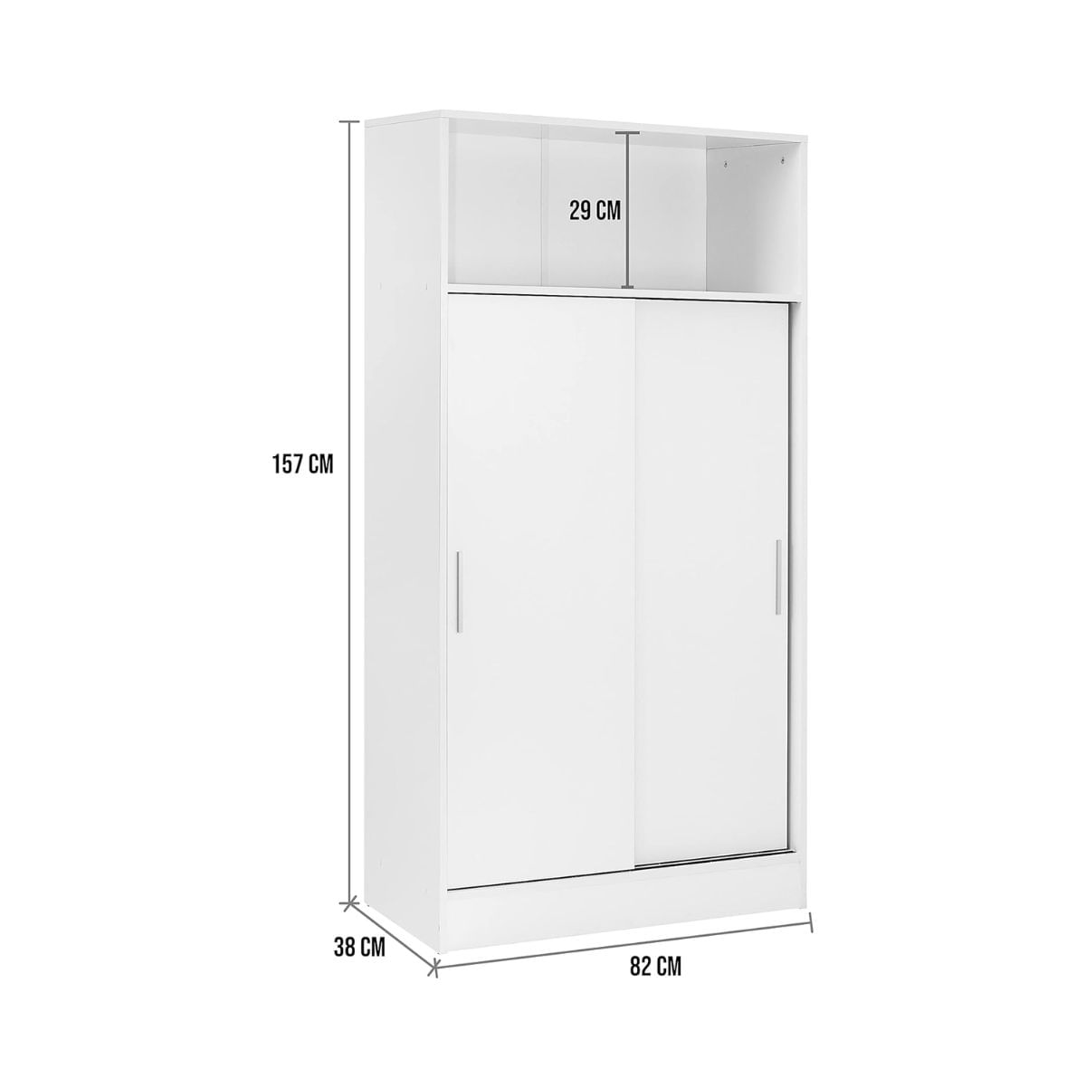 Armario auxiliar Egun puertas correderas blanco 156,5x81,5x38 cm medidas