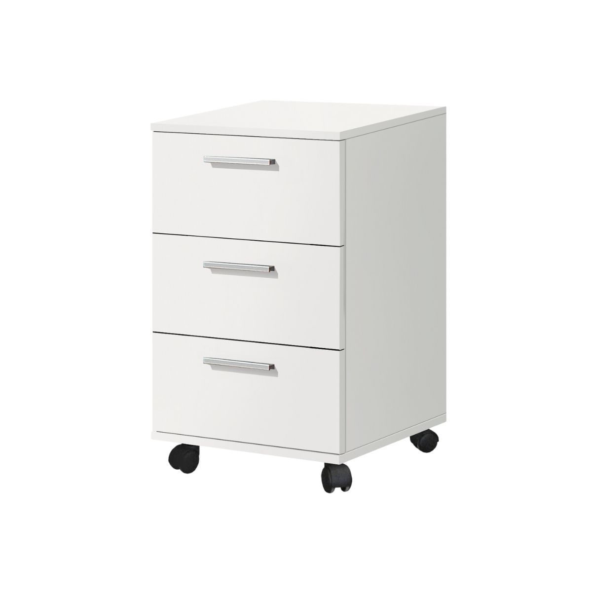 Cajonera Gabon 3 cajones con ruedas blanco 67,5x41,6x35 cm fondo blanco