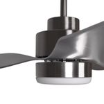 Ventilador de techo Poniente Lumit 16W 3 aspas luz LED níquel Ø116 cm