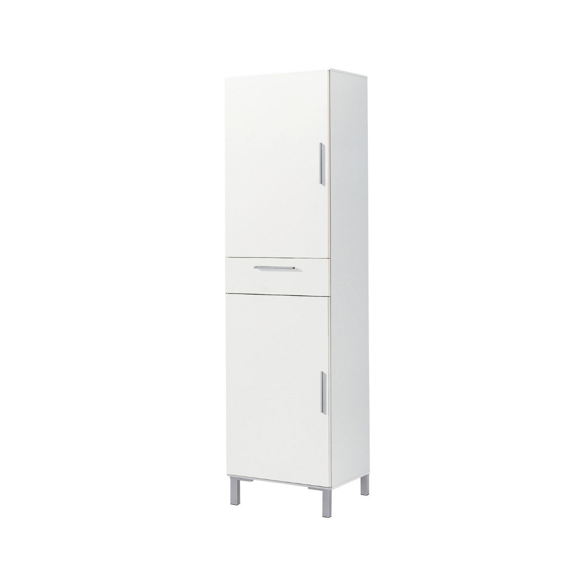 Armario auxiliar Kaixo 2 armarios + cajón blanco 187,7x41,4x34,5 cm fondo blanco