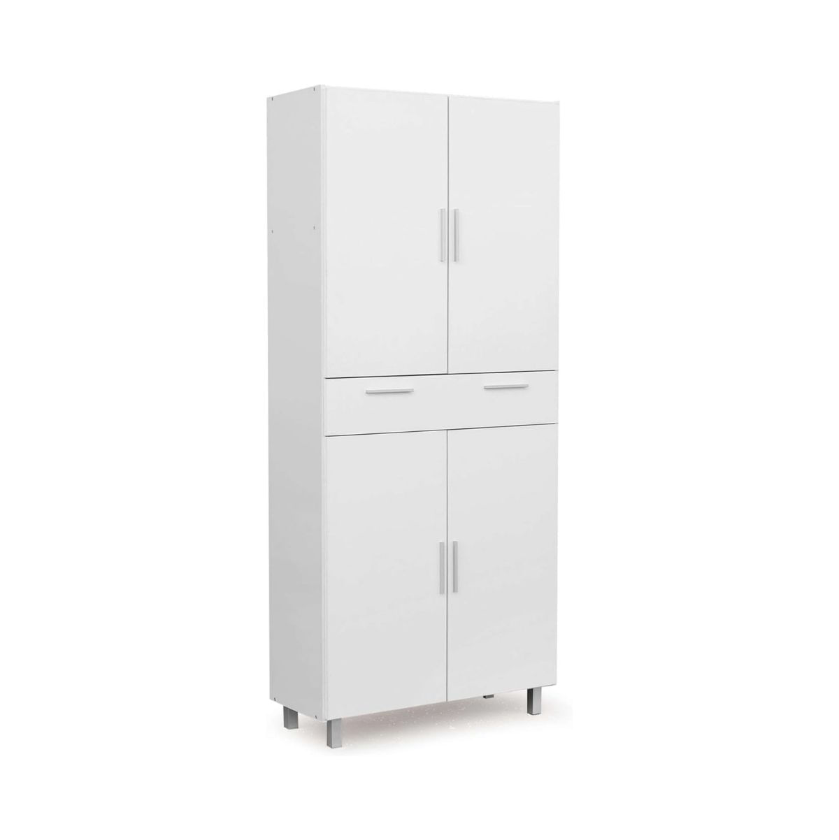 Armario auxiliar Berdin 2 armarios + cajón blanco 187,7x81,4x34,5 cm fondo blanco