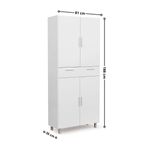 Armario auxiliar Berdin 2 armarios + cajón blanco 187,7x81,4x34,5 cm medidas