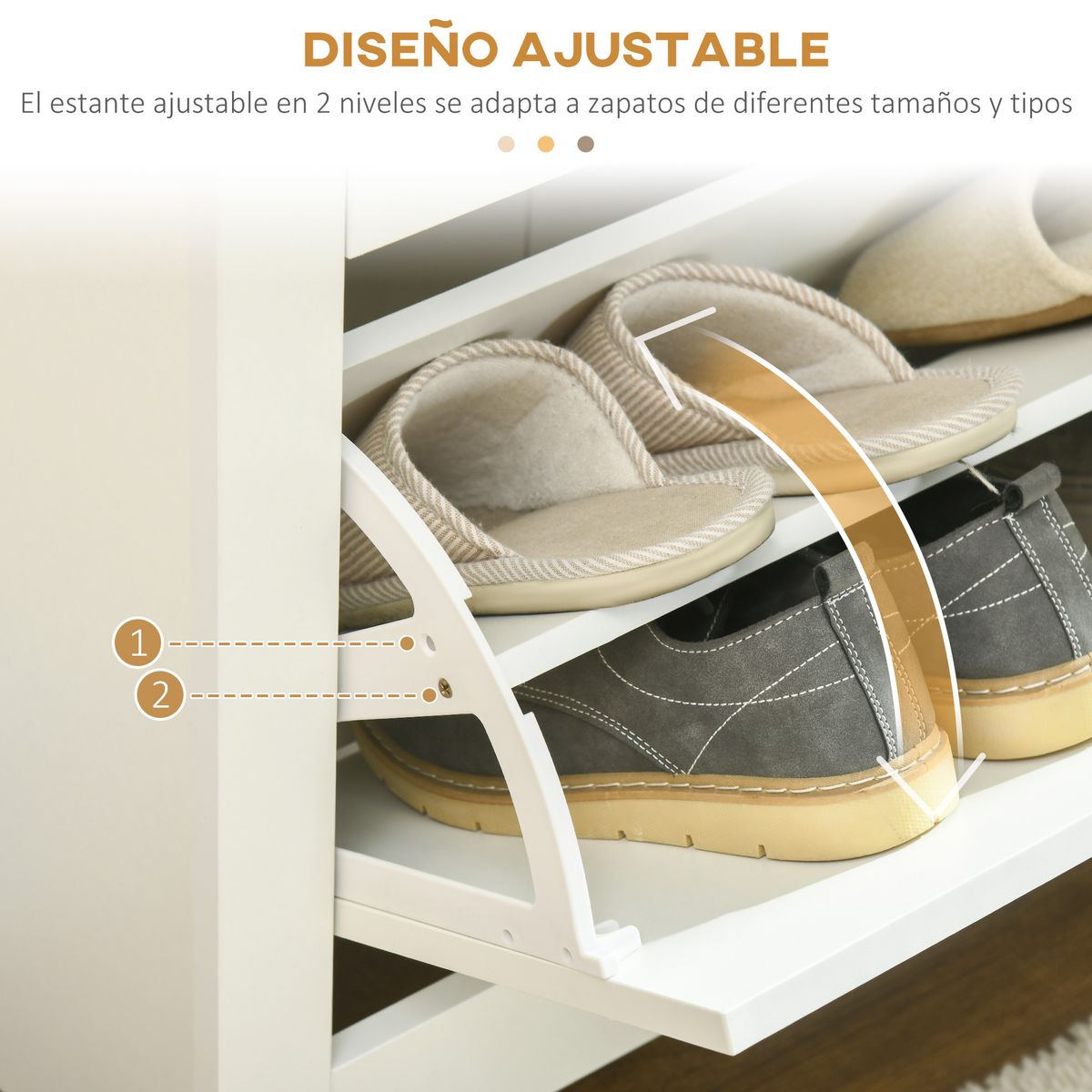 Zapatero-Carmen-Homcom-2-cajones-abatibles-blanco-natural-80x72x26-cm