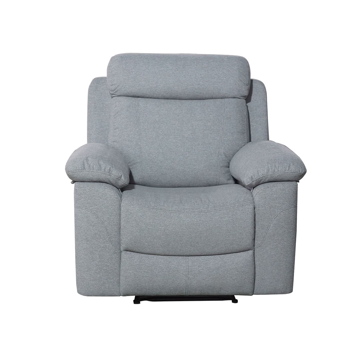 Sofá relax Olimpo 1 plaza reclinable con reposapiés gris 102x106x66-96 cm frontal