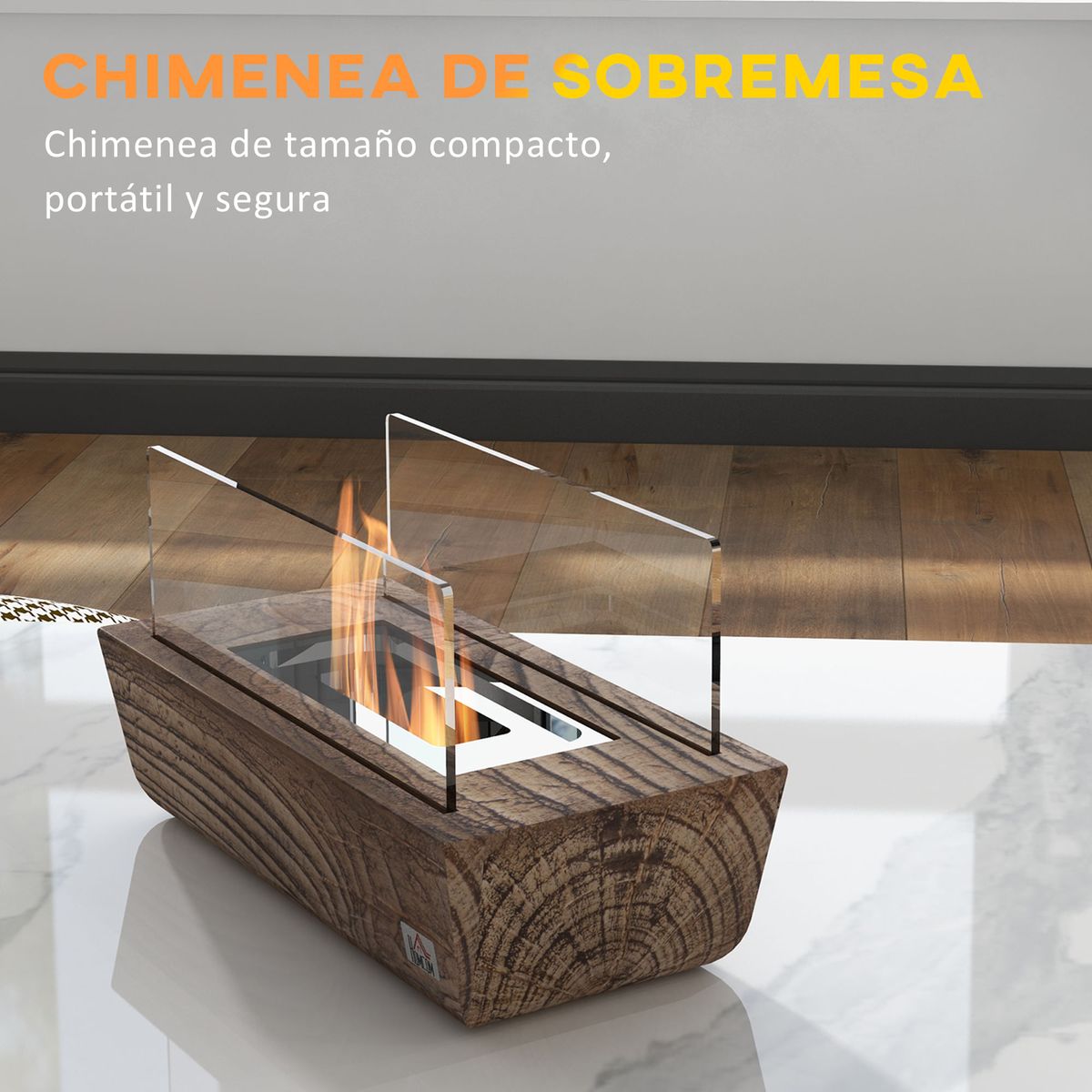 Chimenea-de-bioetanol-Aurora-Homcom-sobremesa-portatil-capacidad-150ml-roble-18x33x16-cm