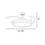 Ventilador-de-techo-Akran-Bel-Air-72W-4-aspas-retractiles-con-luz-LED-negro-Ø108-cm-ambientada-medidas