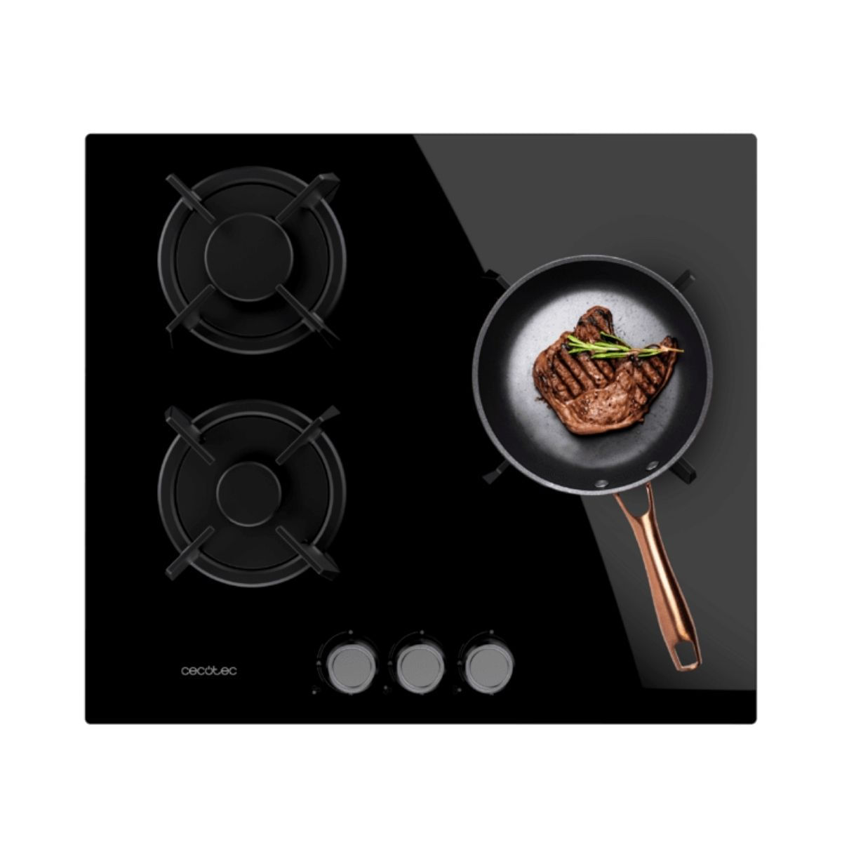 Placa-de-gas-Bolero-Squad-G-3200S-Glass-Black-3-fuegos-encendido-electrico-negro-58-cm